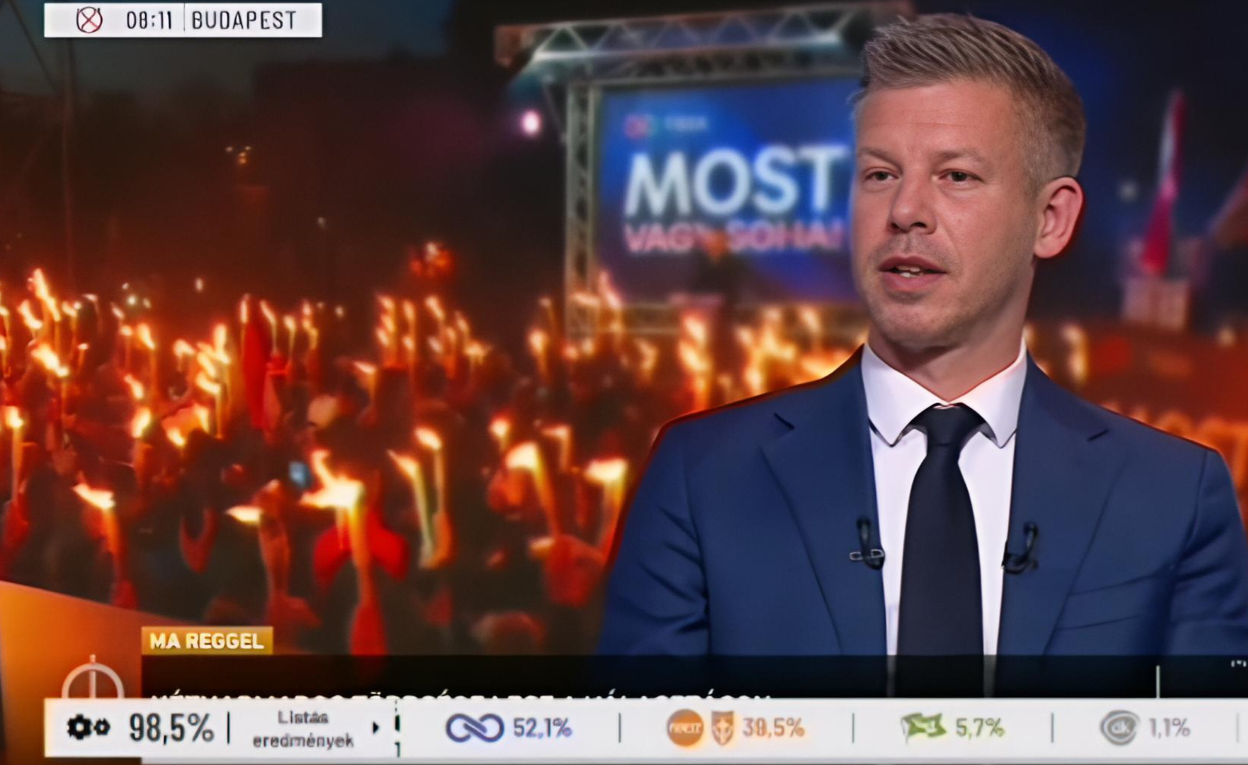 Magyar Péter a köztelevízióban: Leleplezte a kormányzati média működését