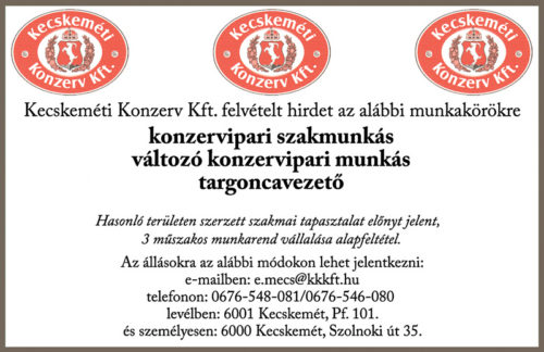 Konzerv álláshirdetés